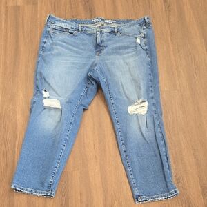 Torrid Light Blue Distressed Boyfriend Style Ankle Jeans